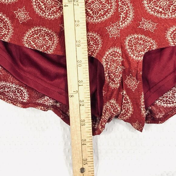 Sadie & Sage Cold Shoulder Bell Sleeve Romper S Burgundy Bohemian Beach Jumpsuit - Picture 12 of 14